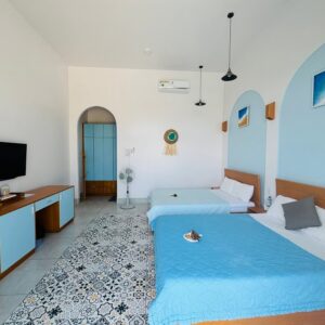 phòng 2 giường đôi tại santorini villa cam ranh