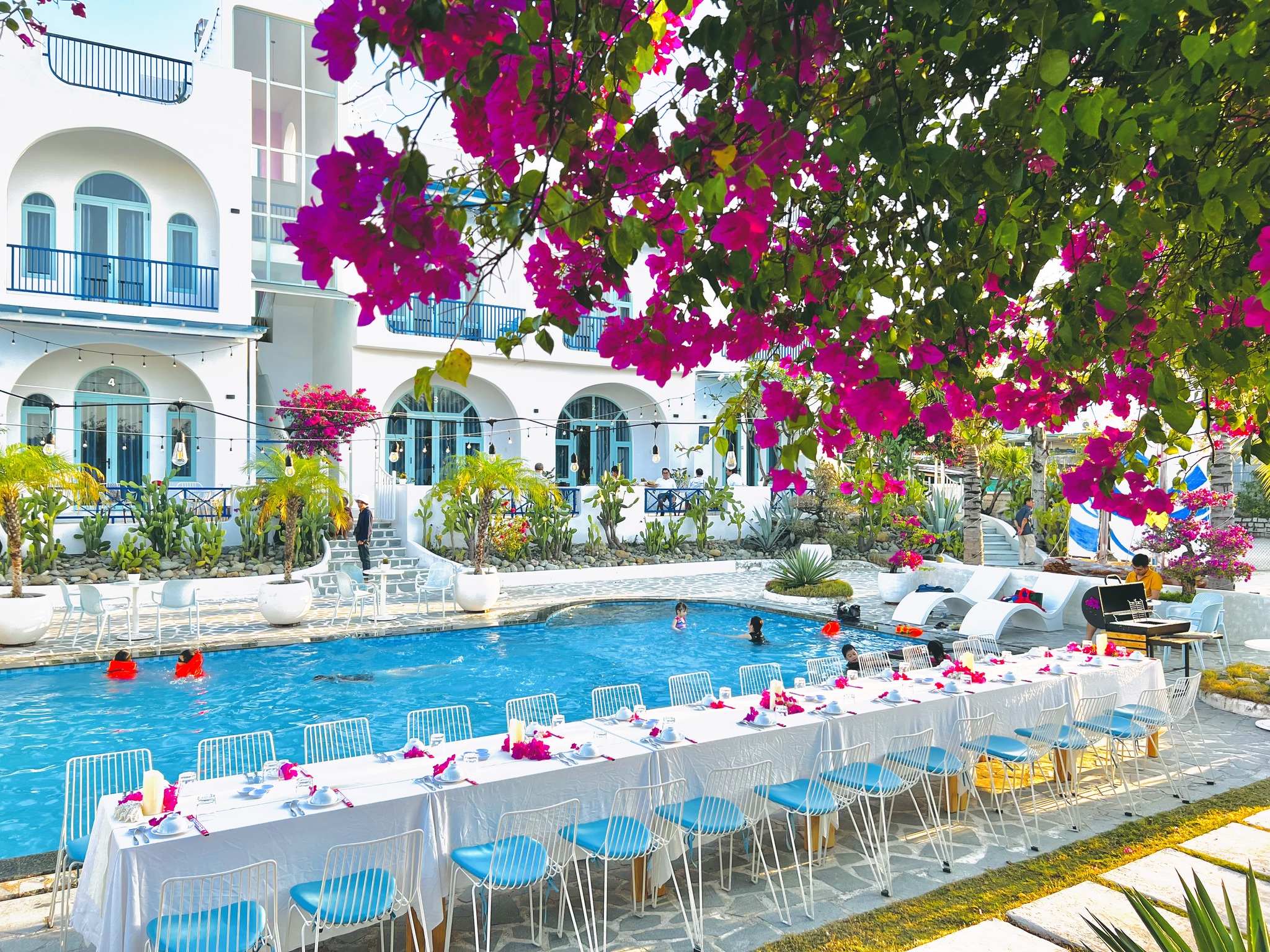 tổ chức tiệc ở santorini villa